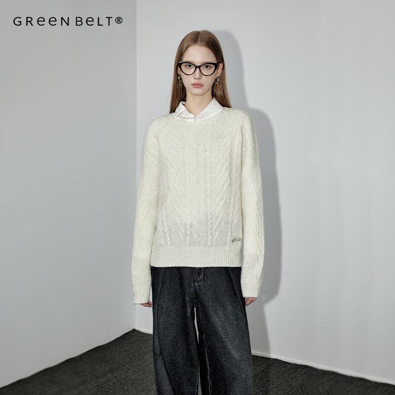 

ЗЕЛЕНЫЙ ЖЕНСКИЙ СВИТЕР ИЗ 100% ШЕРСТИ С КРУГЛЫМ ВЫРЕЗОМ L