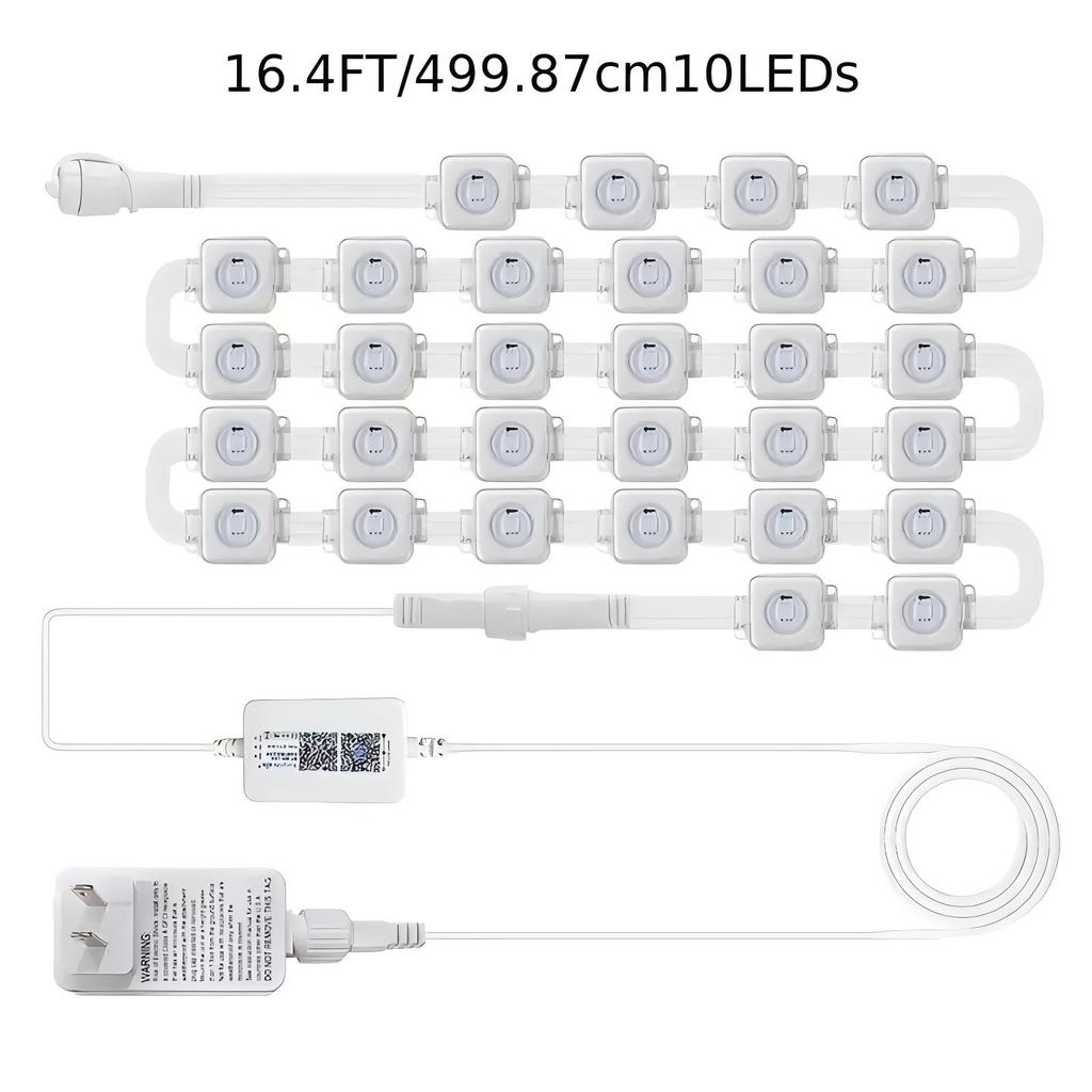 50FT/100FT/150FT/200FT/300FT Smart Permanent Outdoor Lights IP67 Waterproof Eaves Light with Alexa & Google for Halloween Decor