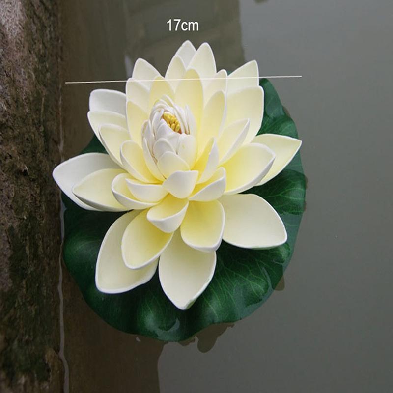 10cm/17cm Lotus Artificial Plantă Falsă Decor Iaz Nufăr Artificial Spumă Plutitoare Lotus Acasă Grădină Acvariu Floare Falsă