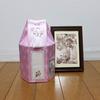 Hexagonal Sakura Blossom Urn Cover with Posthumous Name and Photo Sticker for Divided Ashes, Home Memorial Service, and Pet Memorials (Pink, 5 inches)