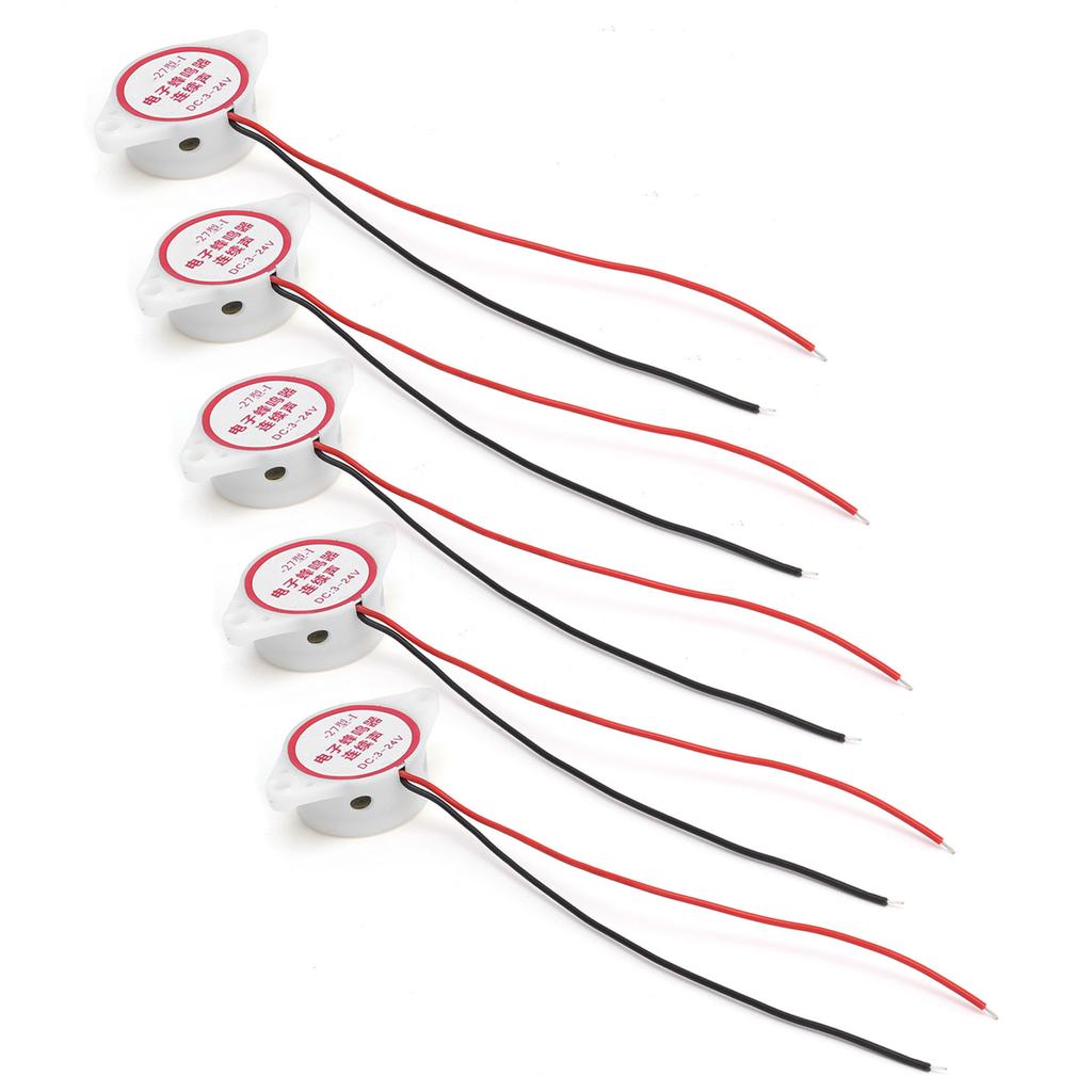 5 Stück Alarm Summer Dauerton Piezo Aktiv Hochdezibel Signalgeber 95dB DC324V(Weiß )