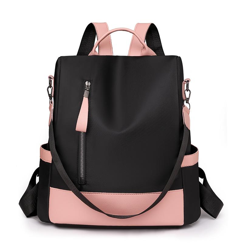 Women's Nylon Backpack Color Contrast Large Capacity Women's Backpack Mummy Bag