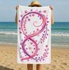 Boho Regenbogen Herz Strandtuch, Mikrofaser Sandfrei Schnelltrocknend, Süßer Liebesdruck, Weich Saugfähig für Kinder & Sommerurlaub