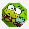 1 ud. Paraguas Plegable Automático Familia de Ranas Keroppi - Diseño Portátil de 3 Pliegues con Estructura de Hierro para Uso en Exteriores, Regalo Perfecto para Fans y Viajeros. K095