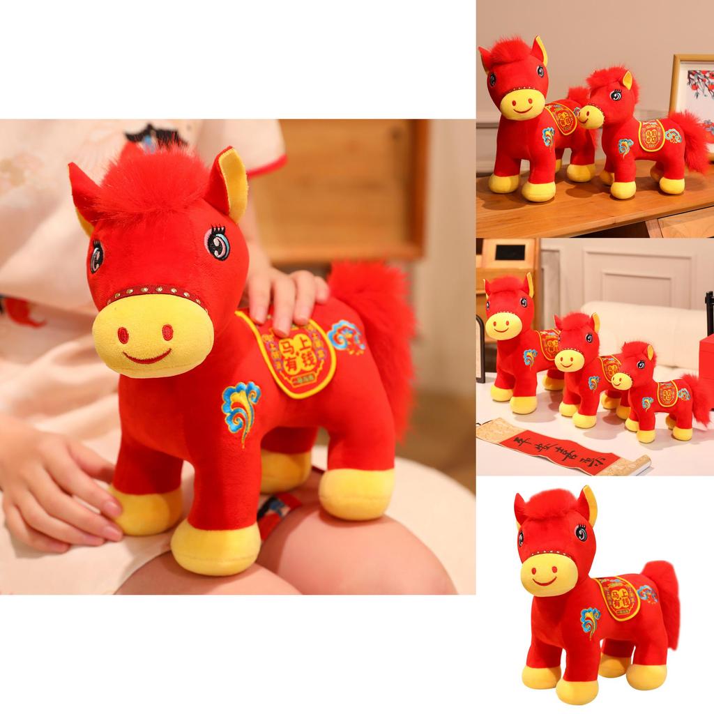 Plush Horse Animal Figurine With Pp Cotton Filling For Year Of The Horse Celebration And Gift Giving