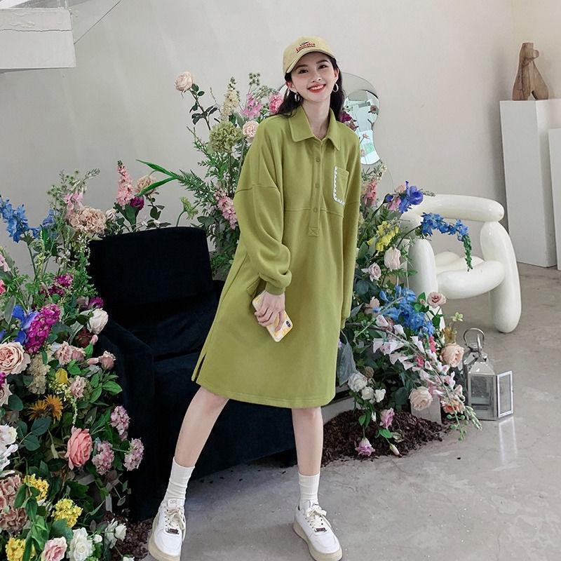 

Женское платье-свитер с воротником-поло весна-лето 2023 года — повседневное, модное, с длинными рукавами XL