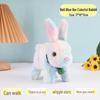 Plush Interactive White Rabbit Toy - Walking, Talking, Ear-Wiggling, Mouth-Moving Long-Haired Pet Simulation.