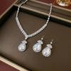 Cross-Border Fashion Trend: Heart Zirconia Earrings & Colorful Butterfly Necklace Jewelry Set