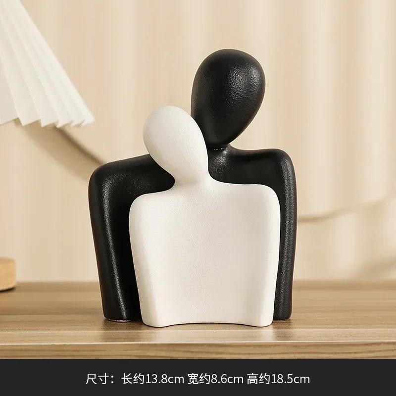 

Home Decor Sculpture Ceramic Figure Statue Ornament Abstract Art Hugging Couple Statue Happy Family Modern Home Decor Crafts