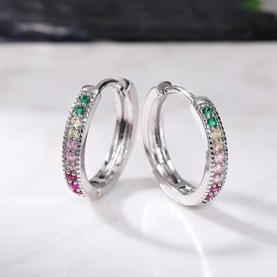 Cao Shi's Trendy Japanese-Korean Earrings, Featuring Simple Designs and Vibrant Zircon, Are a Popular Choice for Stylish Women.