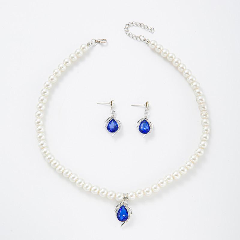 Fashion Pearl Necklace Set For Women - Bracelet And Earrings Set Wedding Jewelry Set For Brides.