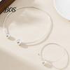 Daily Wear Jewelry 2Pcs/Set Necklace Bracelet Set, Adjustable Opening with Double Ball Set Beads, Fade Resistant Choker for Minimalist Gift