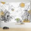 Sun Moon Palm Leaf Tapestry Wall Hanging Polyester Plant Bohemian Psychedelic Simple Printing Background Cloth Decor