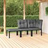 Vidaxl 3-Cz. Garden Lounge Set, Black-Grey, Poly Rattan