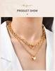 Charms Heart Pendant Necklace for Women, Golden Stainless Steel OT Toggle Necklace, Layered Necklace Stylish Valentine's Gift