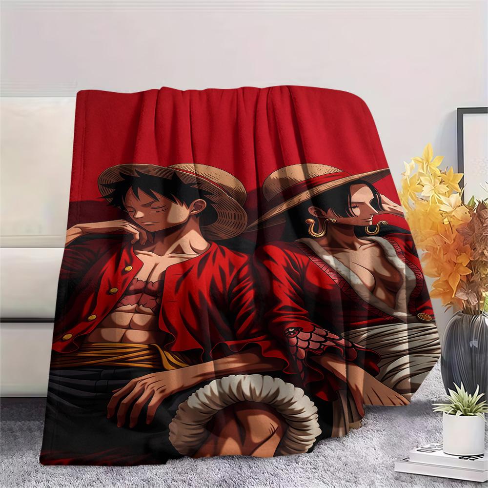 1PC Luffy D Patterned Flannel Blanket Suitable For All Seasons For Home Decor Warmth And Comfort Gifts Holiday Present