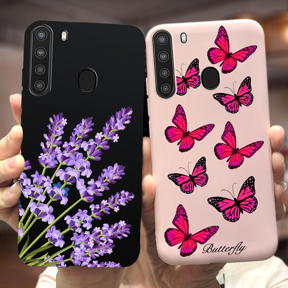 Silicone Phone Case For Samsung Galaxy A21 Case 6.5" Back Cover Coque Soft TPU Fundas Samsung A 21 A21 SM-A215U Protective Shell