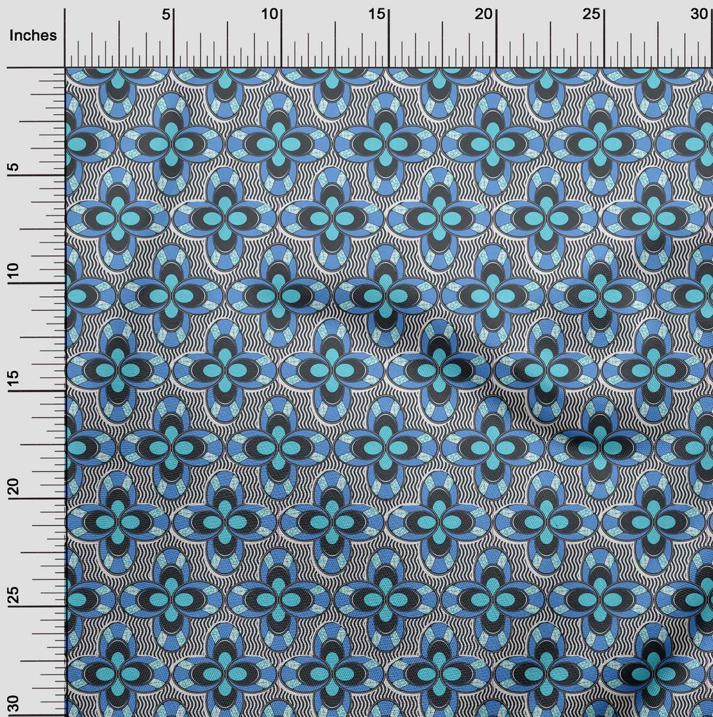 oneOone Cotton Flex Green Fabric African Sewing Material Print Fabric by The Yard 40 Inch