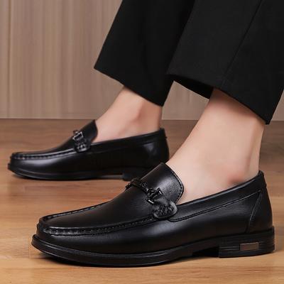 Fashion Men's Genuine Leather Loafers Business Male Casual Shoes Slip-On Comfortable Walking Shoes for Men Office Men's Dress Footwear