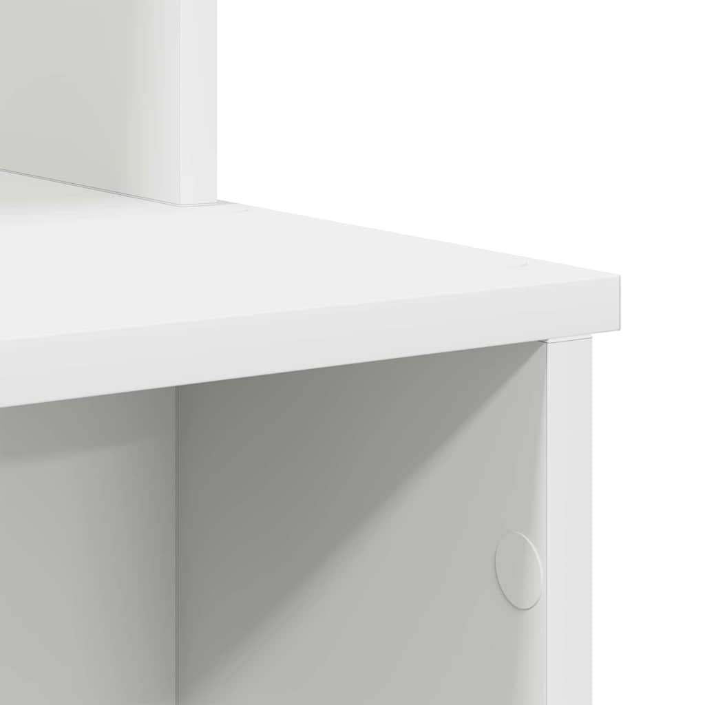 White Desk with Shelf 120.5 x 44 x 88.5 cm Engineered Wood