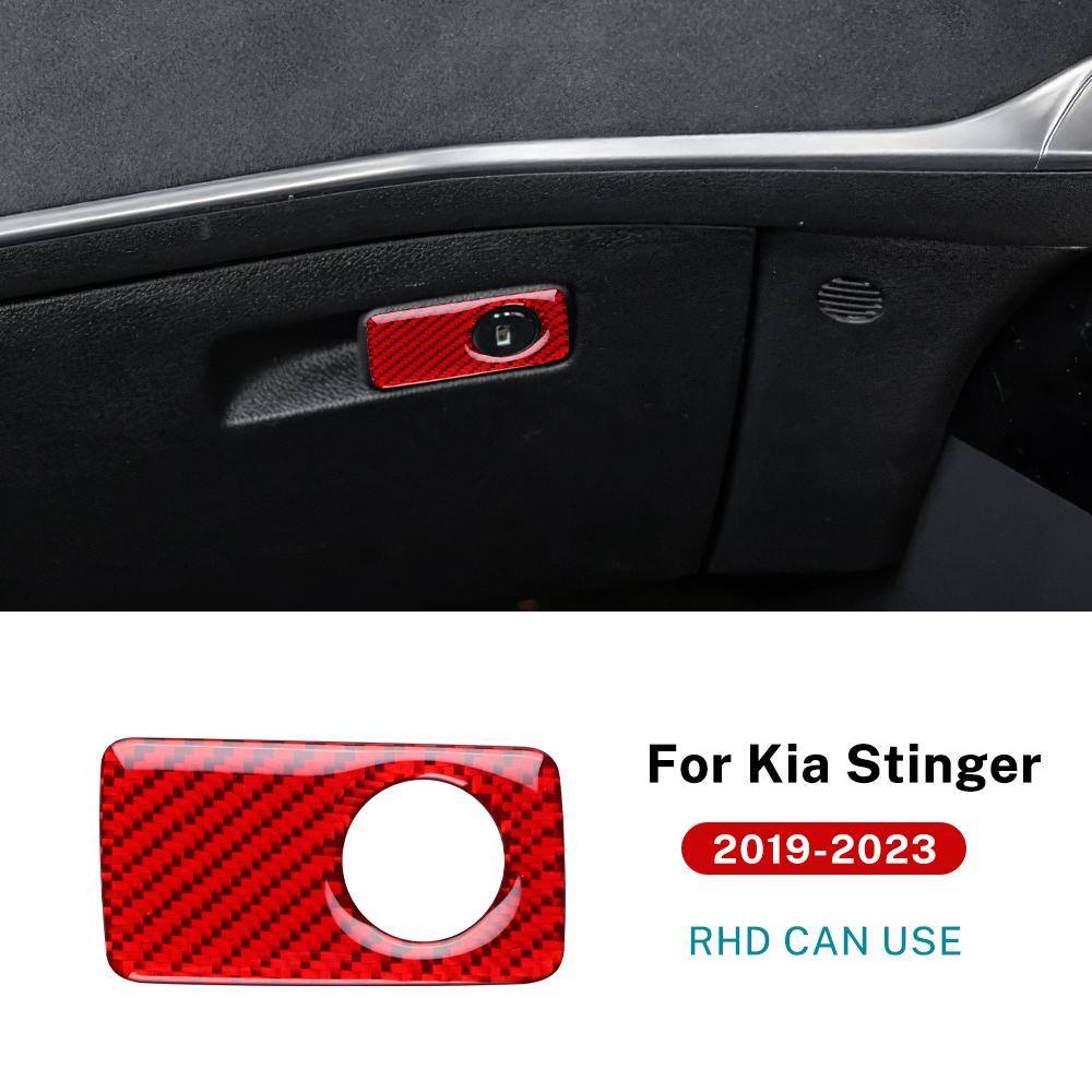 Real Soft Carbon Fiber Sticker For Kia Stinger 2019 2020 2025 2025 2025 LHD RHD Car Co-Pilot Golve Box Interior Trim Accessories