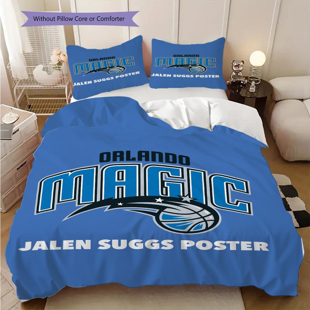 Orlando Magic Blue Bold Basketball Spirit Bedding(1 * Duvet Cover + 2 * Pillowcase, Without core)Duvet Cover and Pillowcase Bedding Set