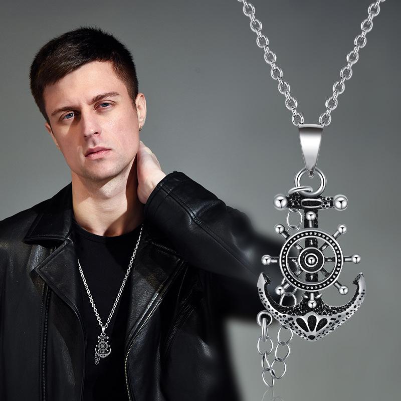 Vintage Titan Steel Fashion Pirate Anchor Pulover Lanț Fashion Pandantiv pentru Bărbați și Femei Punk Party Bijuterii Cadou