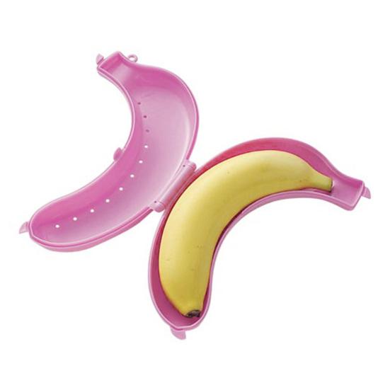 2PCS Banana Storage Box, Food Grade Plastic Banana Protector, with Vent Holes Portable Hard Shell Snap Closure Container, for Lunch Travel Camping