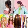 36 Color Braided Hair Extensions with Clips, Rainbow Braided Kids Hair Extensions Hair Accessories for Kids Halloween Cosplay Party