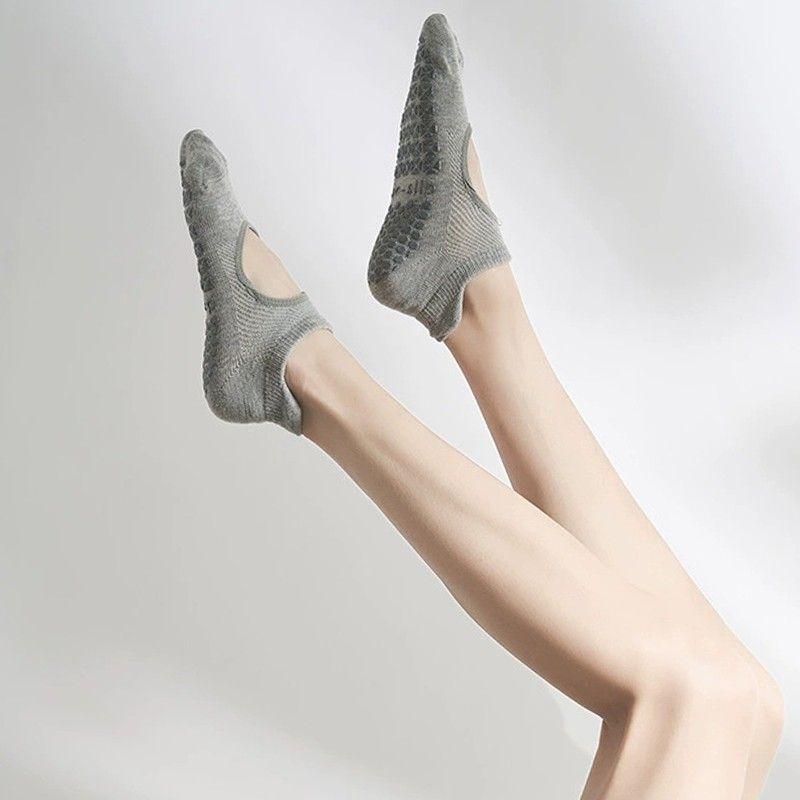 

Yoga Socks Non Slip Professional Women Pilates Socks Indoor Sports Fitness Room Socks Adult Dance Non-Slip Socks Ice cream Ash (round head)