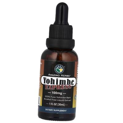 Yohimbe Liquid Extract, Yohimbe Express Liquid Extract Alcohol Free, Amazing Herbs 30ml (08700001)
