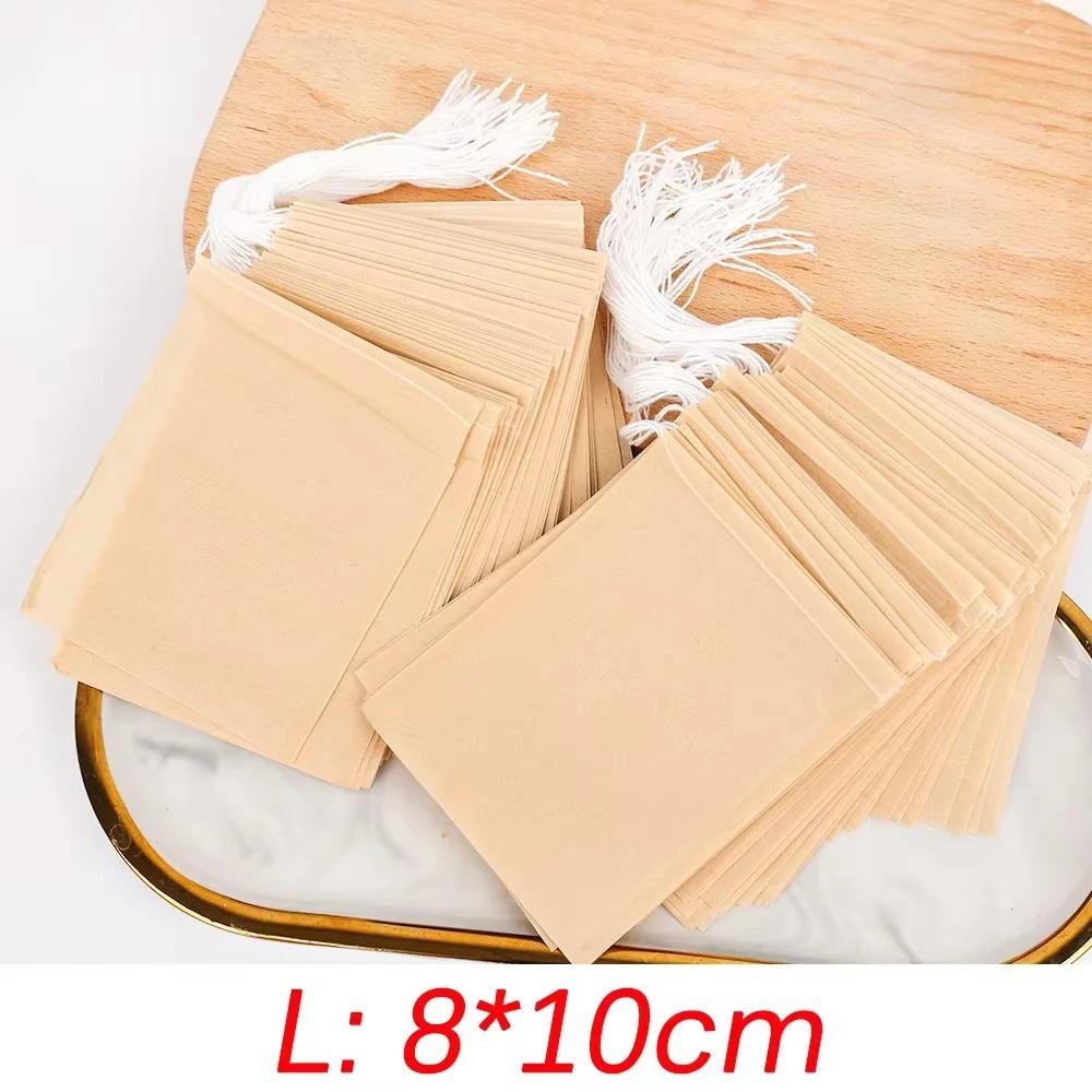 300/100Pcs Disposable TeaBags with String Household Filter Bag for Coffee Foot Bath Natural Wood Pulp Paper Spice Filters Teabag