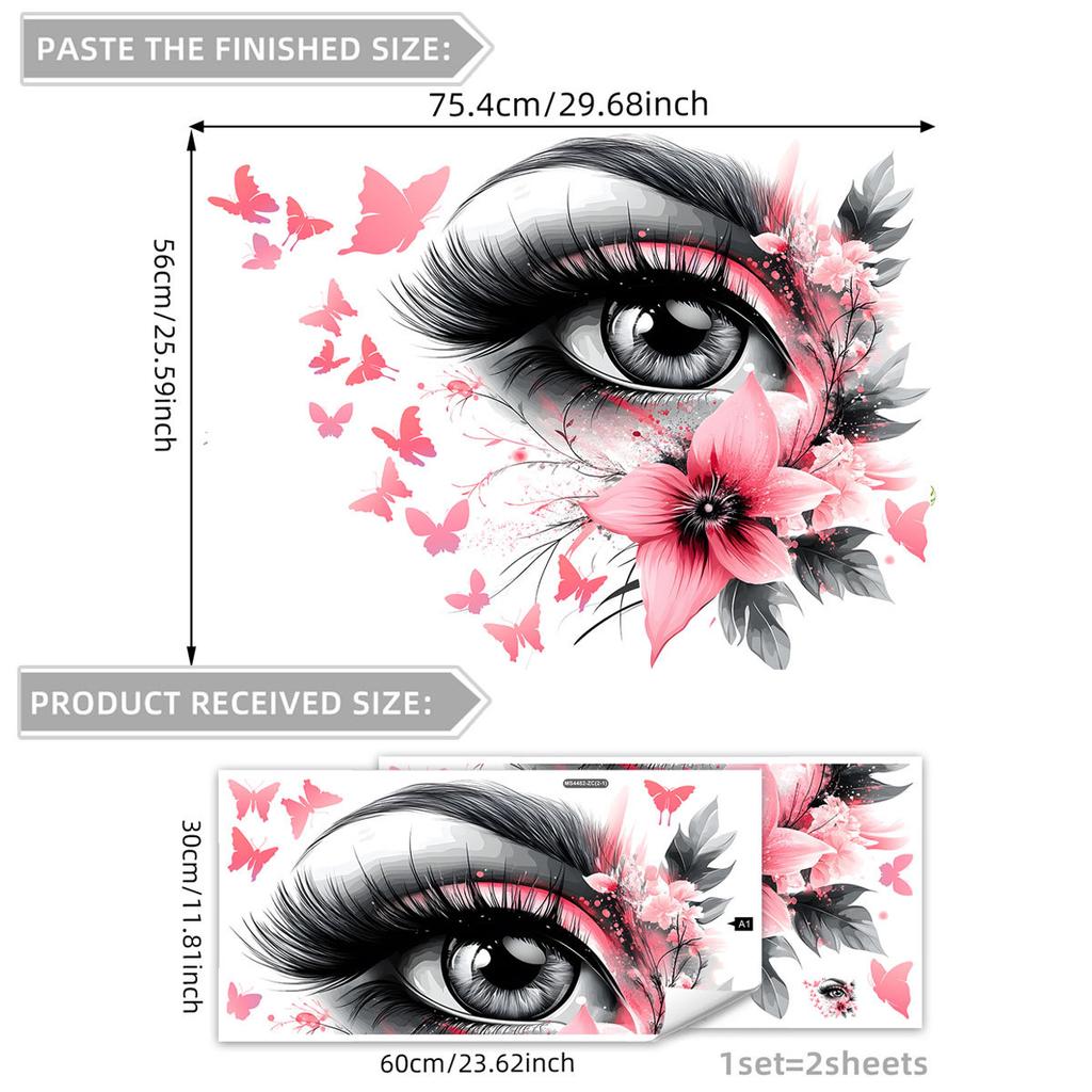 Art Flower Butterfly Eye Creative Wall Sticker Bedroom Living Room Home Atmosphere Decorative Wall Sticker Self-adhesive