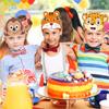 12pcs Jungle Safari Hat Kids Birthday Crown Hat Children's Birthday Party Masks Jungle Wildlife Birthday Party Games Photo Mask