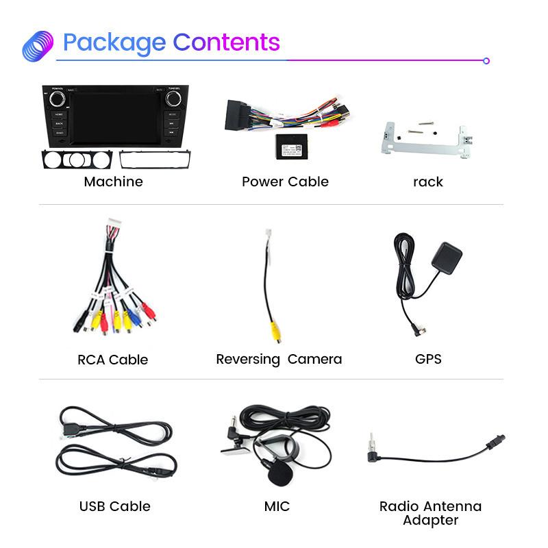 Radio de mașină Carplay Android de 7 inchi pentru BMW Seria 3 E90 E91 E92 2006-2011 Player multimedia Navigație GPS WIFI RDS Unitate principală 2Din