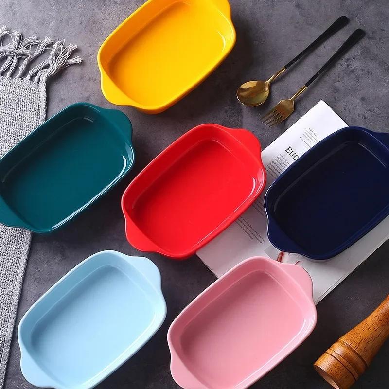 Special Bowl for Large Microwave Oven, Baking Bowl, Double - ear Cheese Baked Rice Baking Plate, Home Baking Plate Dish Plate