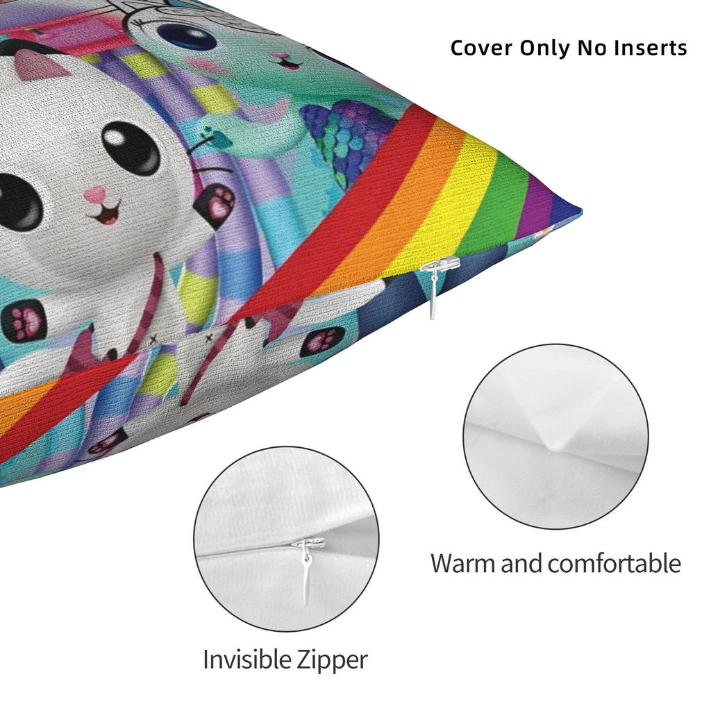 Gabby Dollhouse Collage Čtvercový povlak na polštář Polyesterový dekorativní polštář Vlastní povlak na polštář