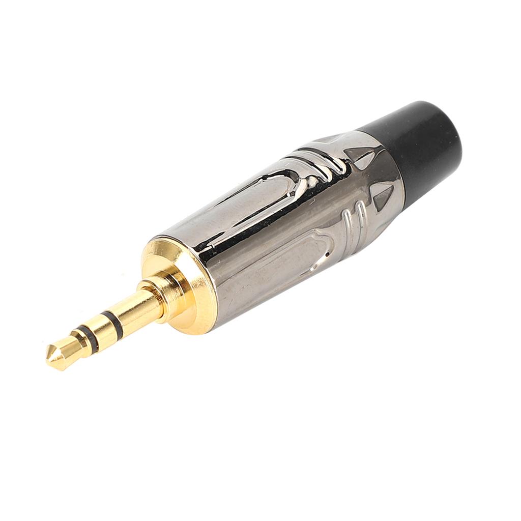 10Pcs Zinc Alloy Gold Plating 3.5mm Stereophonic Welding Plug for Audio Earphone Cableblack tail