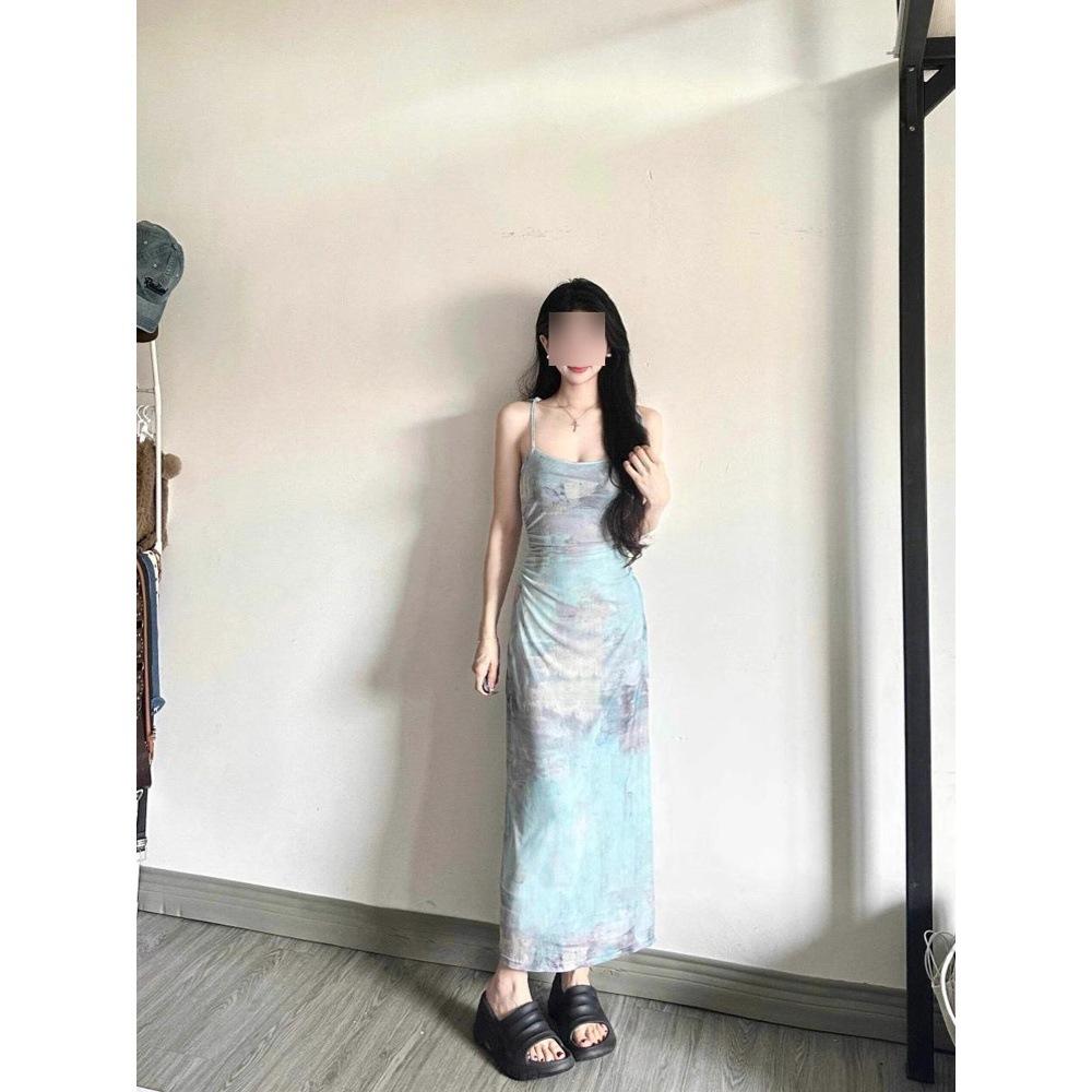 

Новое сетчатое платье-сарафан для девочки в китайском эстетическом ретро-стиле, для отдыха на море, большого размера, с тонкой талией XL