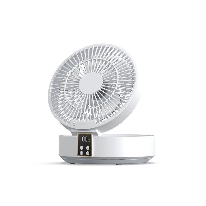 Remote-controlled USB Desktop Air Cooler with Timer and Night Light Functions Foldable 120° Automatic Rotation 3-Speed Fan