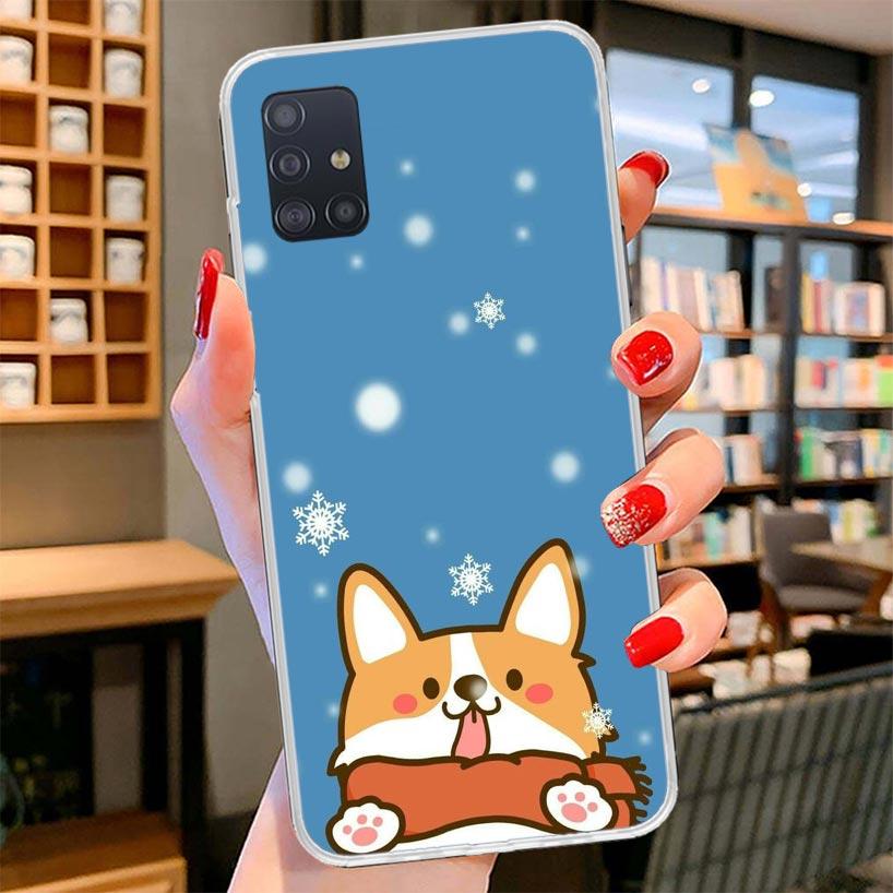 Cartoon Corgi Cute Dog Cover Phone Case For Samsung Galaxy A12 A22 A32 A52 A72 A02S Phone Case Note 20 Ultra 10 S10 Plus A51 A71