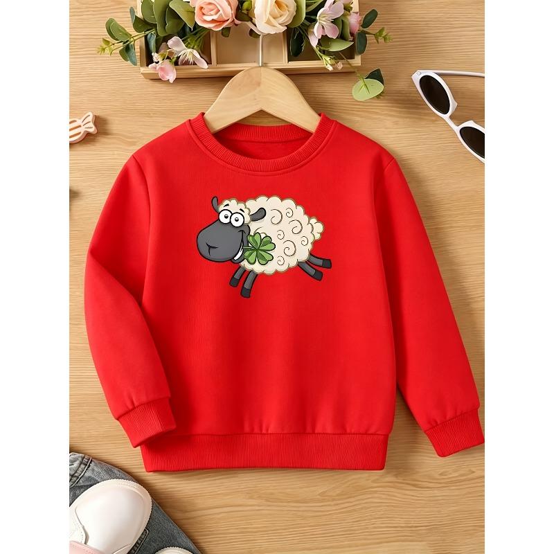 Kids Sweatshirt, Fashion Pattern Print Creative Sweatshirt, Soft Comfortable Round Neck Long Sleeve Top, Autumn Winter Wear