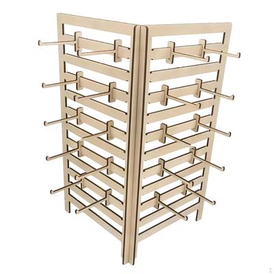 Wooden Jewelry Organizer Holder Multipurpose Hanging Hooks Storage Rack for Rings Key Chains
