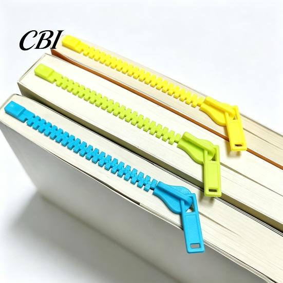 Portable Book Marker Long Zipper Bookmark for Thick Book, Plastic 3D Page Reading Men & Women, Accessory