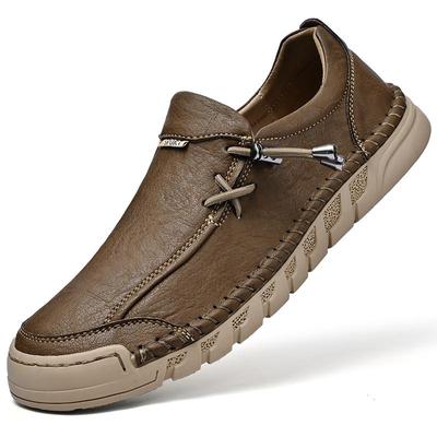 Handmade Genuine Leather Men's Casual Shoes Comfortable Moccasins Men Business Flats Shoes Driving Shoes