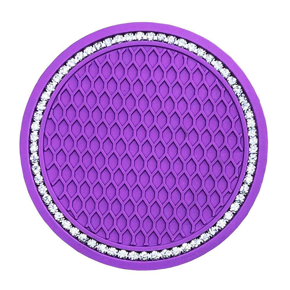 Black & White Grid Diamond Car Coaster: Multifunctional Anti-Slip Mat for Interior and Door Slot Storage