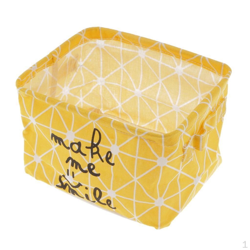 

Складная кубовидная корзина для хранения одежды, корзина для белья, коробка для макияжа - желтый, 21x16,5x13 см