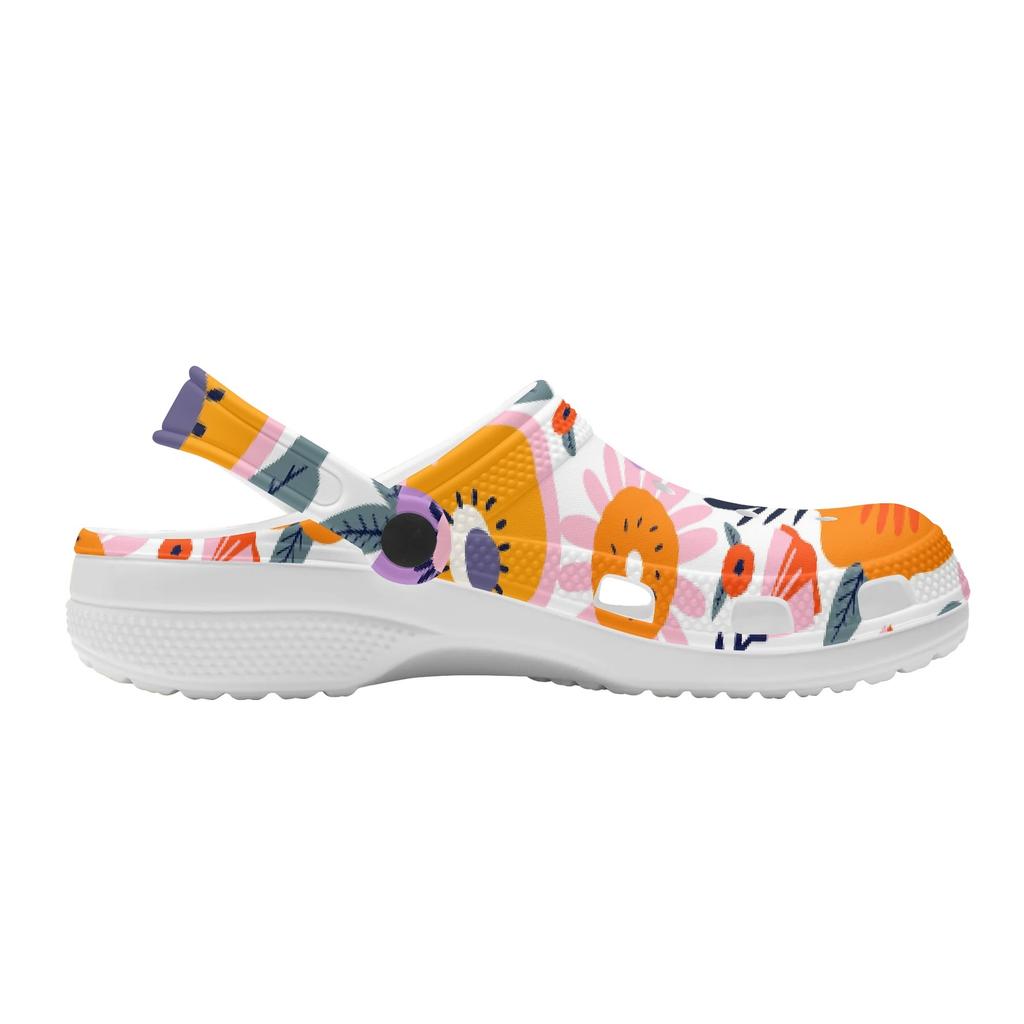 Allover Printed EVA Yard Clogs Unisex Lightweight Soft Slip On Garden Yard Home Bathroom Casual Walking Leisure Sandals Beach Wear