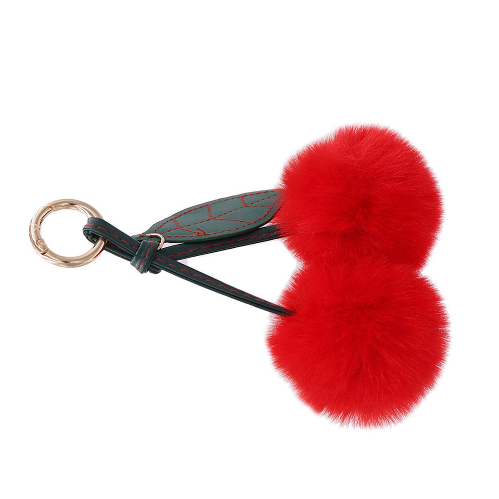 

Cherry Keychain Bag Pendant Bag Accessory Plush Texture Key Holder Key Ornament Suitable for Gifting and Daily Use