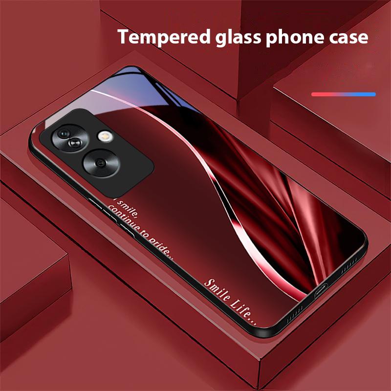 New Soft Brown Red For Oppo A79 5G 58 78 74 60 4G Reno 11F Realme GT 6 11 Note 50 10 C55 X2 Tempered Glass Black Phone Case